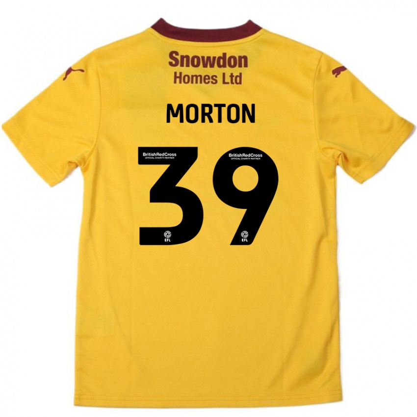 Kinderen Callum Morton #39 Oranje Bordeauxrood Uitshirt Uittenue 2024/25 T-Shirt