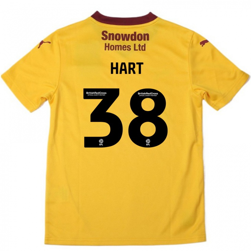 Kinderen Jamari Hart #38 Oranje Bordeauxrood Uitshirt Uittenue 2024/25 T-Shirt