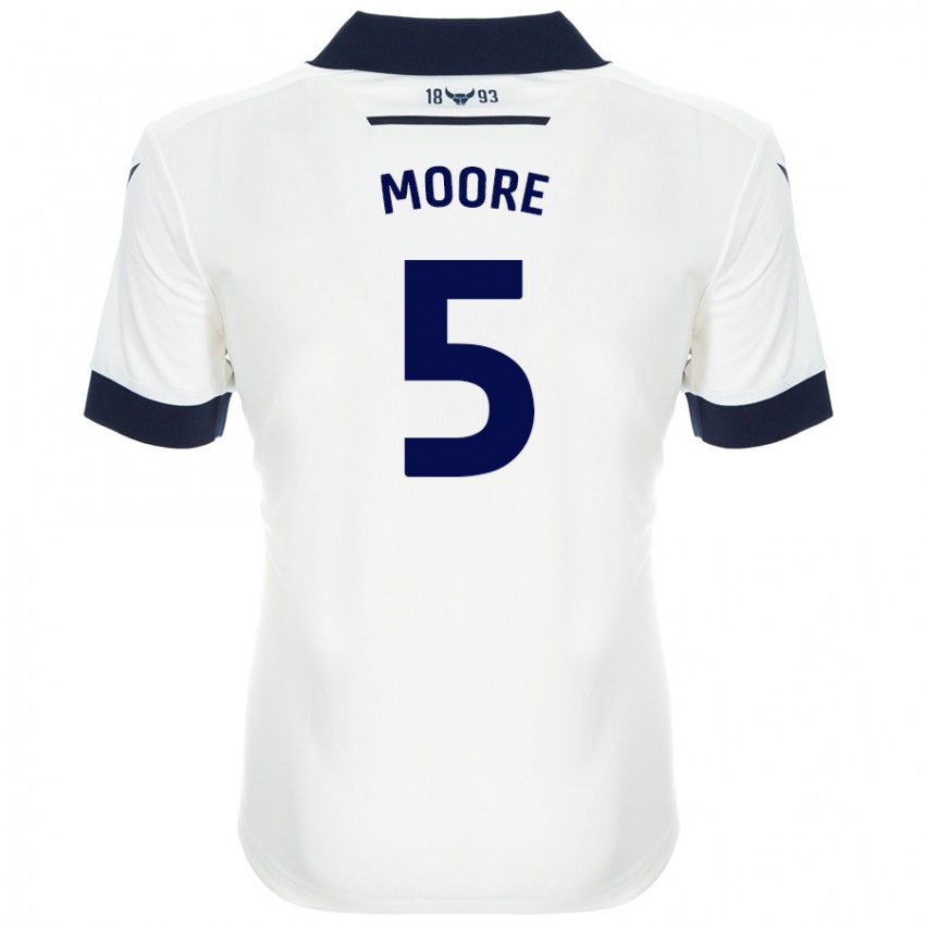 Kinderen Elliott Moore #5 Wit Marineblauw Uitshirt Uittenue 2024/25 T-Shirt