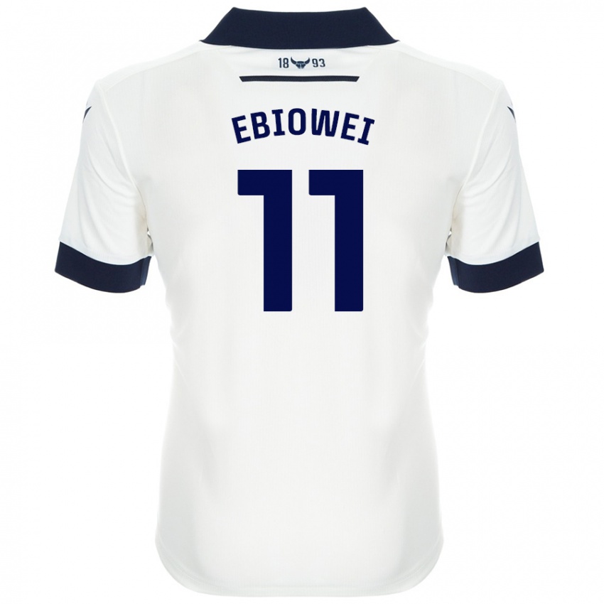 Kinderen Malcolm Ebiowei #11 Wit Marineblauw Uitshirt Uittenue 2024/25 T-Shirt