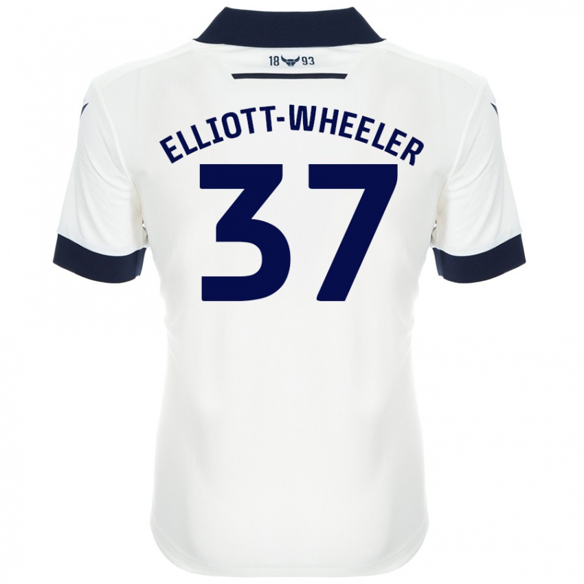 Kinderen Aidan Elliott-Wheeler #37 Wit Marineblauw Uitshirt Uittenue 2024/25 T-Shirt