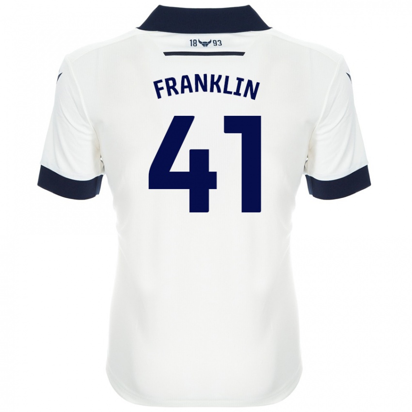 Kinderen George Franklin #41 Wit Marineblauw Uitshirt Uittenue 2024/25 T-Shirt