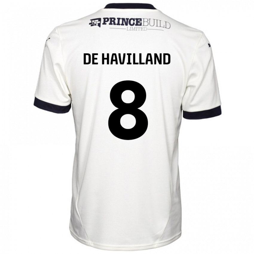 Kinderen Ryan De Havilland #8 Gebroken Wit Zwart Uitshirt Uittenue 2024/25 T-Shirt