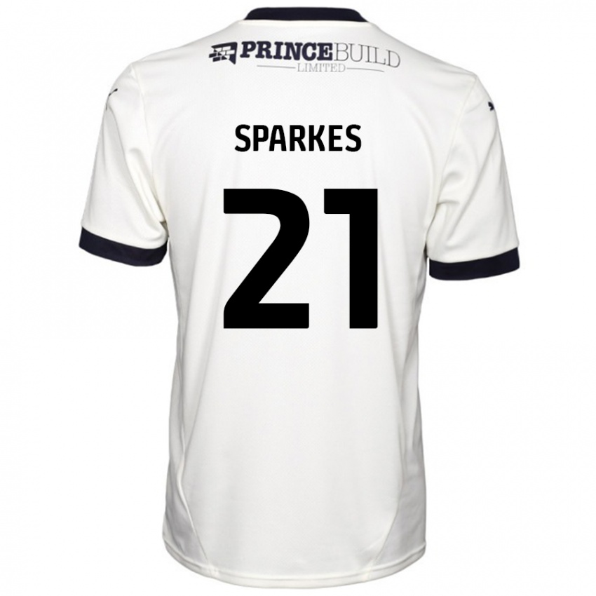 Kinderen Jack Sparkes #21 Gebroken Wit Zwart Uitshirt Uittenue 2024/25 T-Shirt