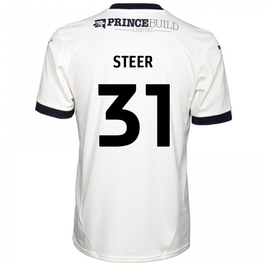 Kinderen Jed Steer #31 Gebroken Wit Zwart Uitshirt Uittenue 2024/25 T-Shirt