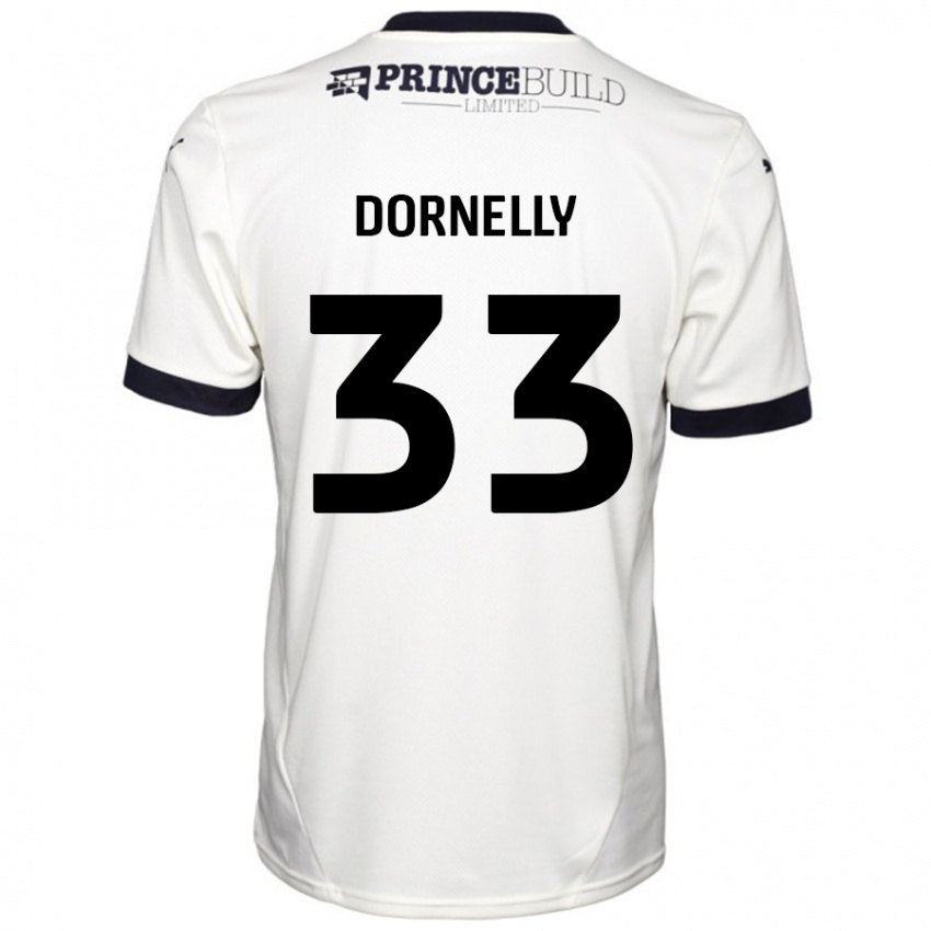 Kinderen James Dornelly #33 Gebroken Wit Zwart Uitshirt Uittenue 2024/25 T-Shirt