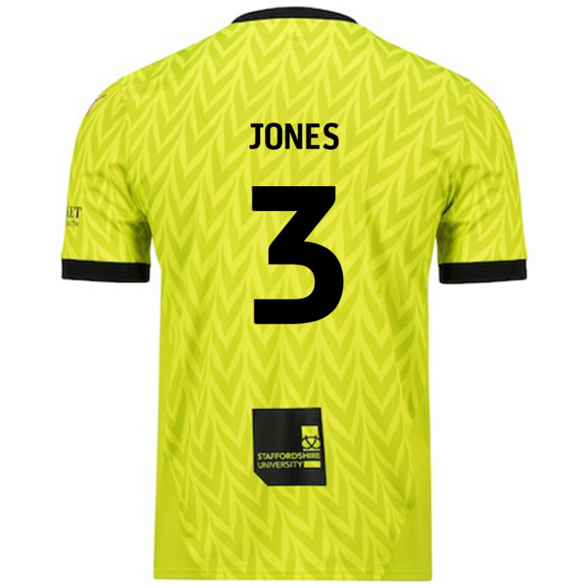 Kinderen Dan Jones #3 Fluorescerend Groen Uitshirt Uittenue 2024/25 T-Shirt