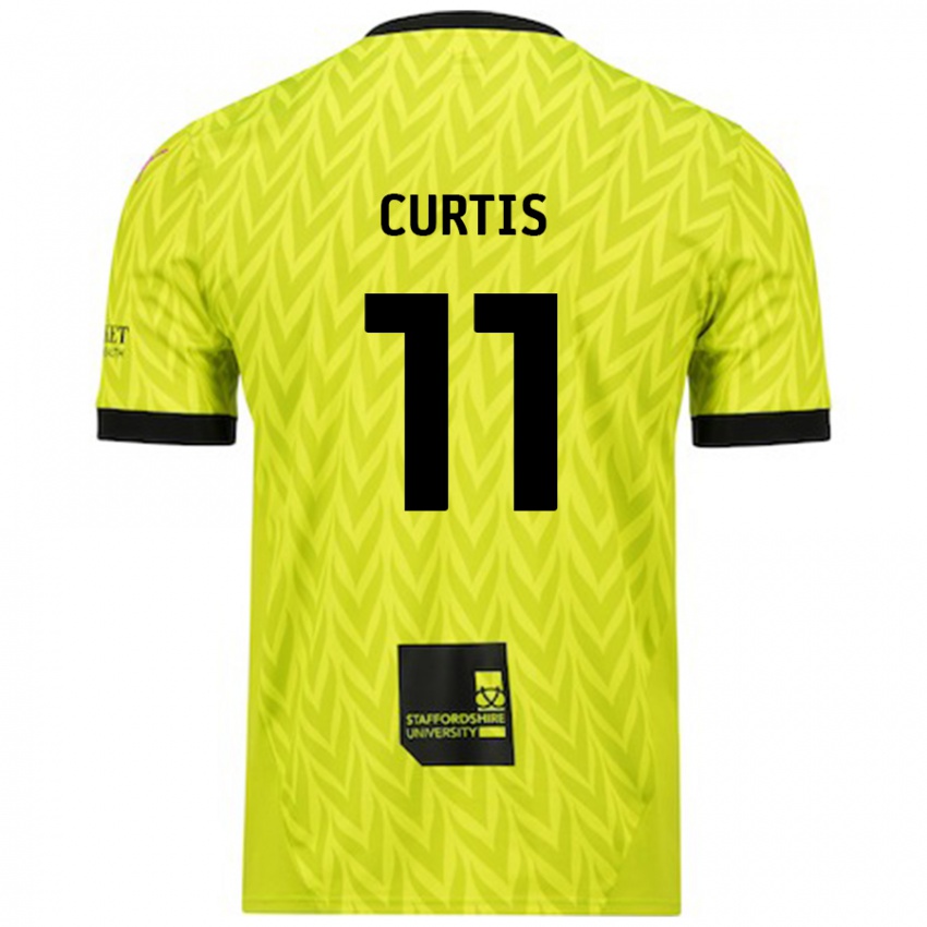 Kinderen Ronan Curtis #11 Fluorescerend Groen Uitshirt Uittenue 2024/25 T-Shirt