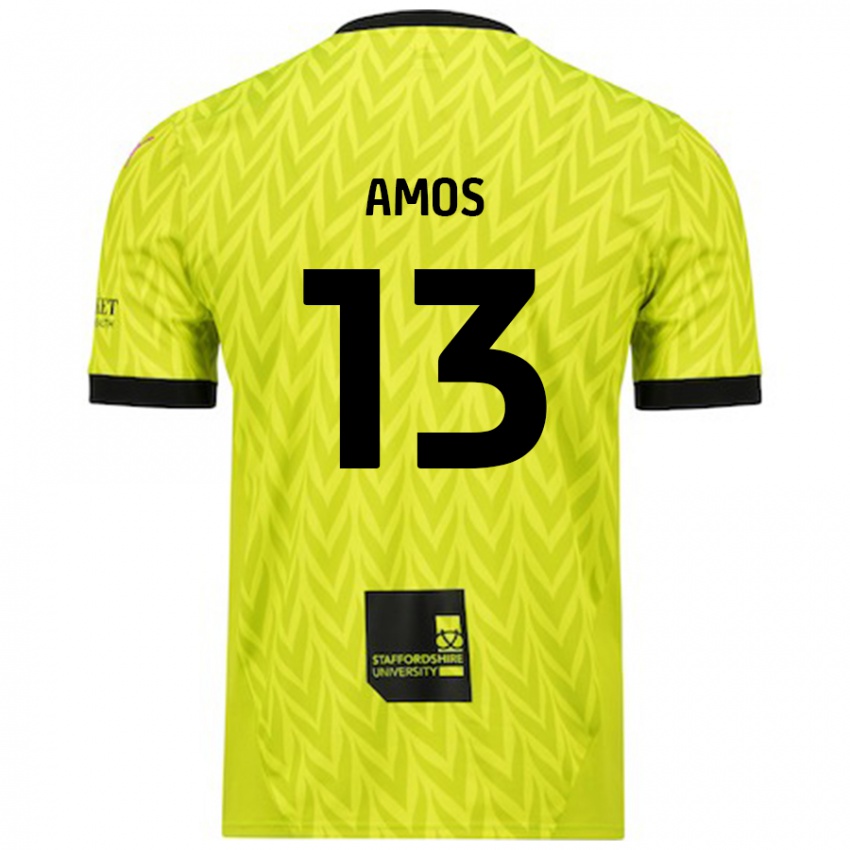 Kinderen Ben Amos #13 Fluorescerend Groen Uitshirt Uittenue 2024/25 T-Shirt