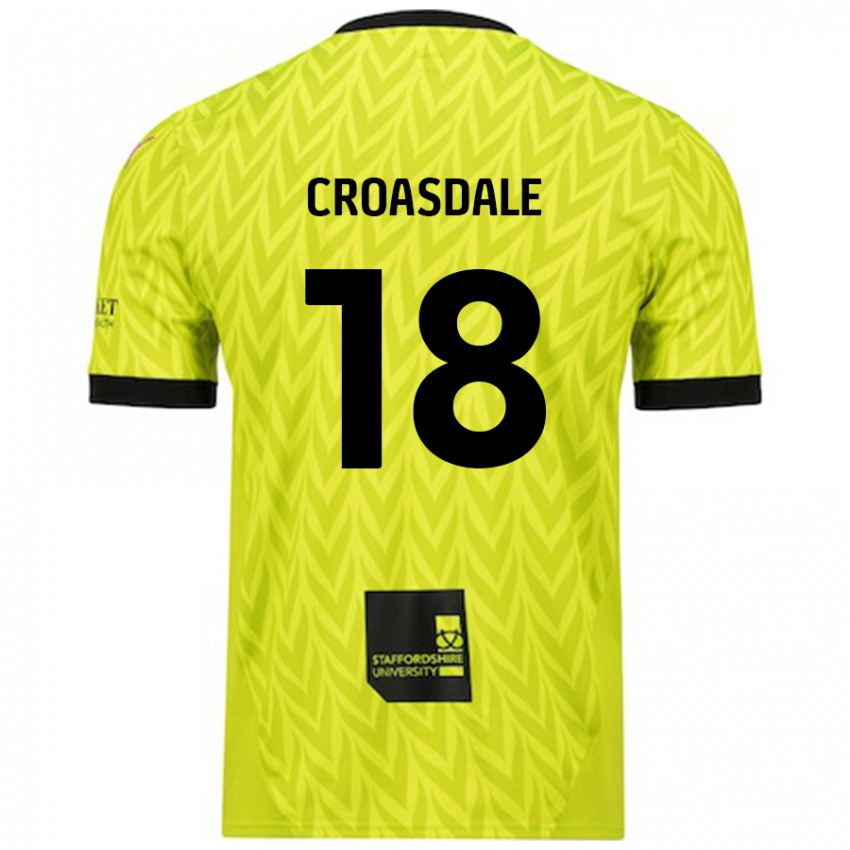 Kinderen Ryan Croasdale #18 Fluorescerend Groen Uitshirt Uittenue 2024/25 T-Shirt