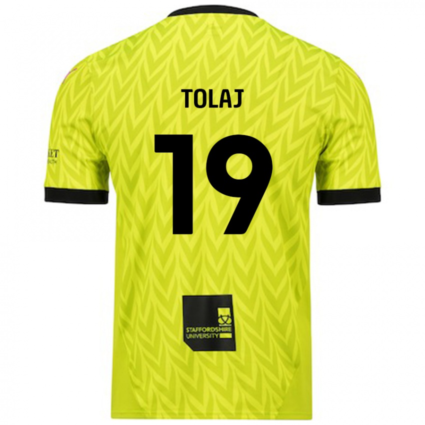 Kinderen Lorent Tolaj #19 Fluorescerend Groen Uitshirt Uittenue 2024/25 T-Shirt