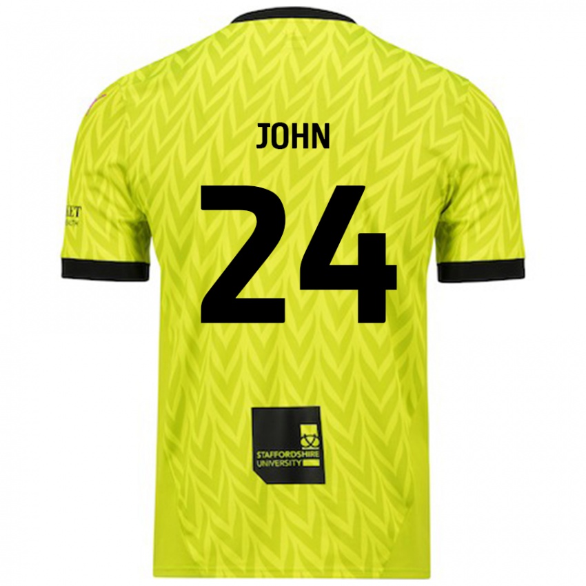 Kinderen Kyle John #24 Fluorescerend Groen Uitshirt Uittenue 2024/25 T-Shirt