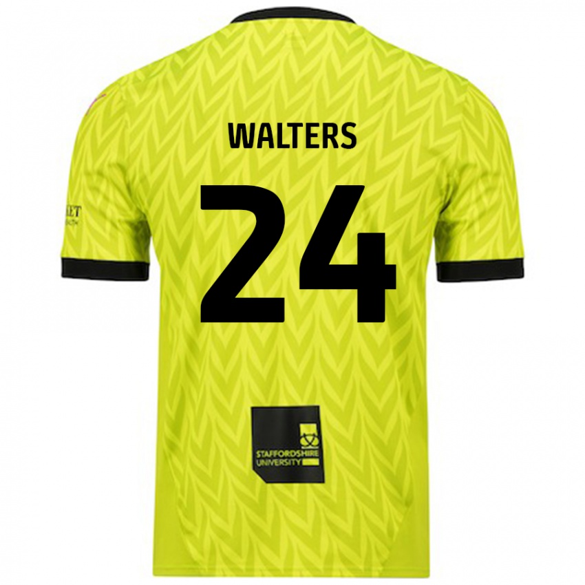 Kinderen Rhys Walters #24 Fluorescerend Groen Uitshirt Uittenue 2024/25 T-Shirt