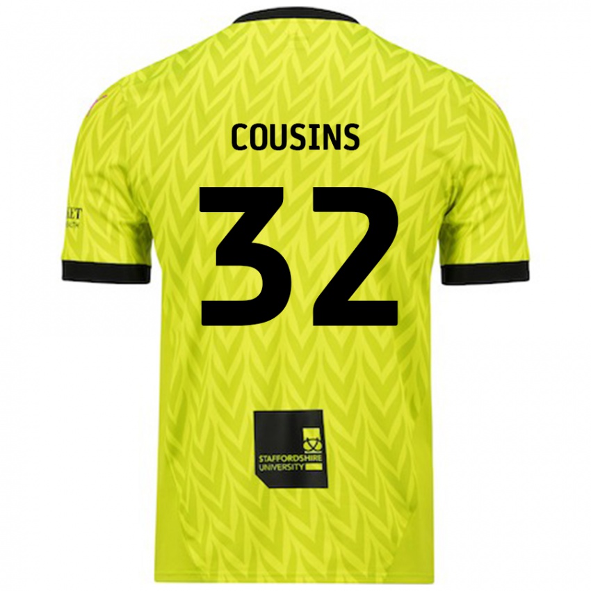 Kinderen Logan Cousins #32 Fluorescerend Groen Uitshirt Uittenue 2024/25 T-Shirt