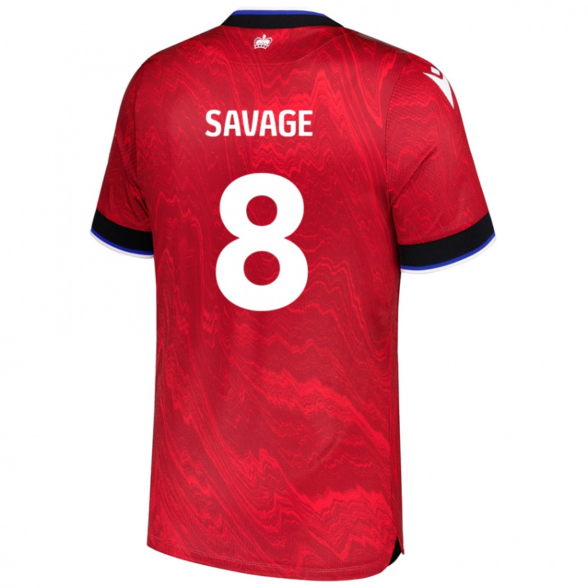 Kinderen Charlie Savage #8 Rood Zwart Uitshirt Uittenue 2024/25 T-Shirt