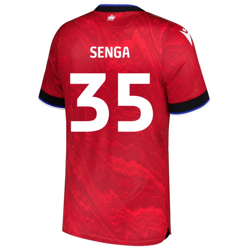 Kinderen Jack Senga #35 Rood Zwart Uitshirt Uittenue 2024/25 T-Shirt