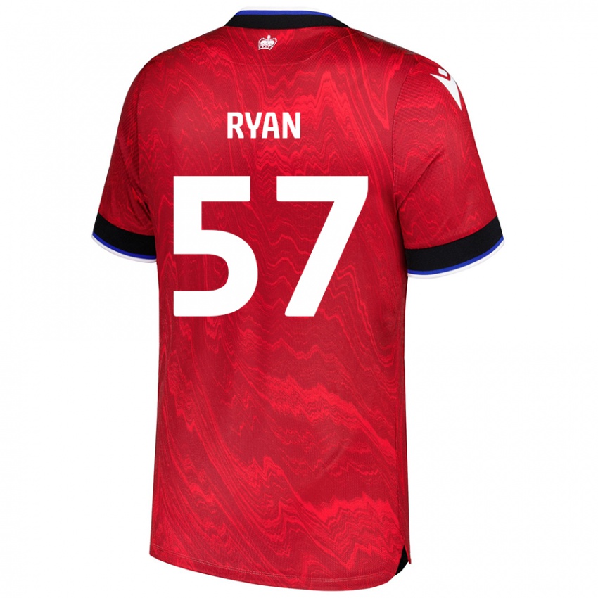 Kinderen John Ryan #57 Rood Zwart Uitshirt Uittenue 2024/25 T-Shirt