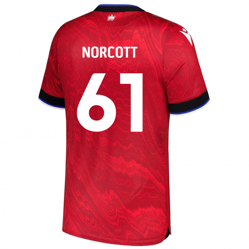 Kinderen Tom Norcott #61 Rood Zwart Uitshirt Uittenue 2024/25 T-Shirt