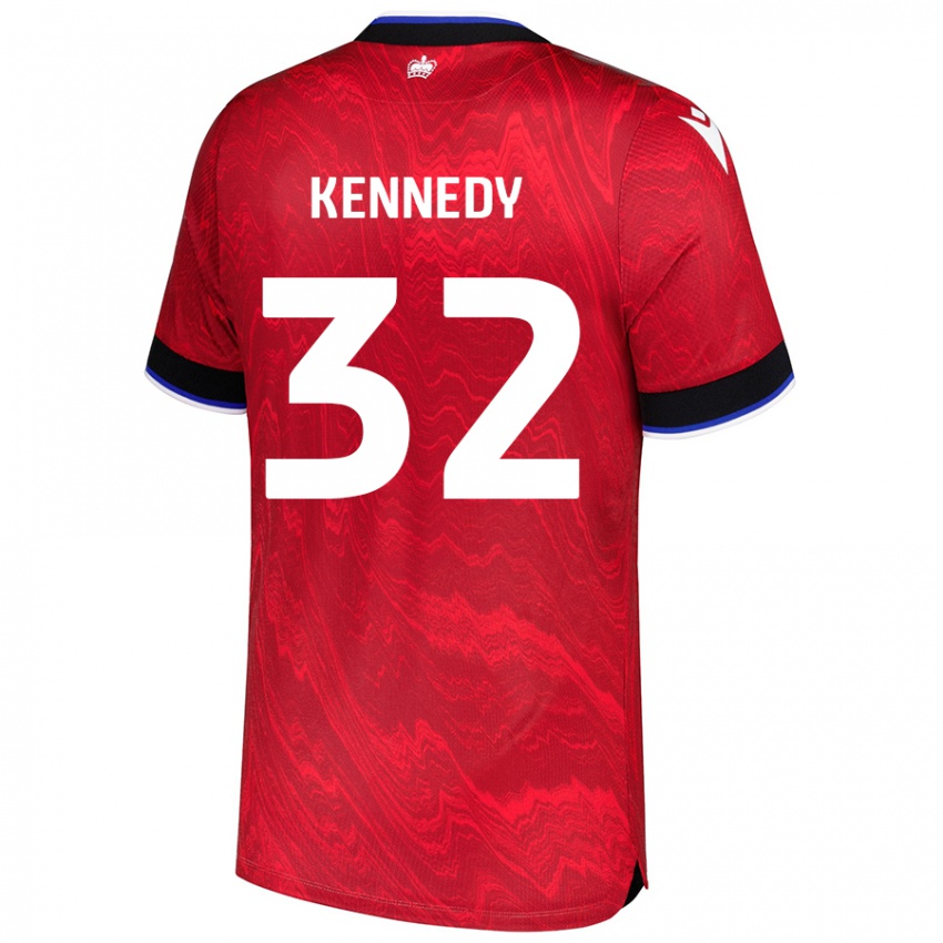 Kinderen Stevie Kennedy #32 Rood Zwart Uitshirt Uittenue 2024/25 T-Shirt