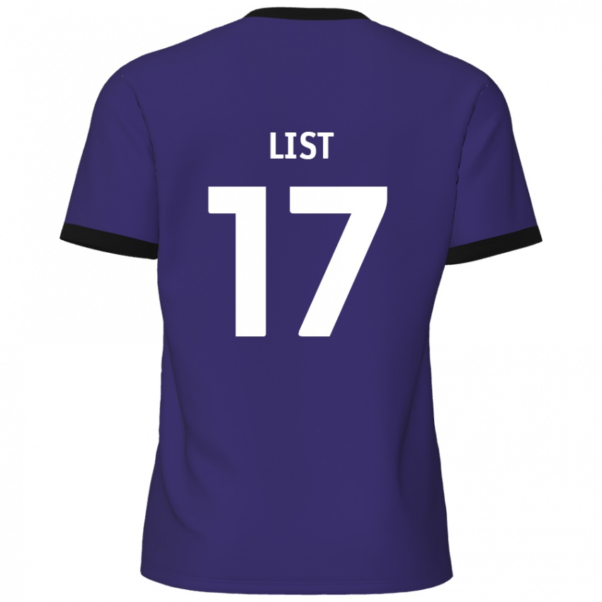 Kinderen Elliott List #17 Paars Uitshirt Uittenue 2024/25 T-Shirt