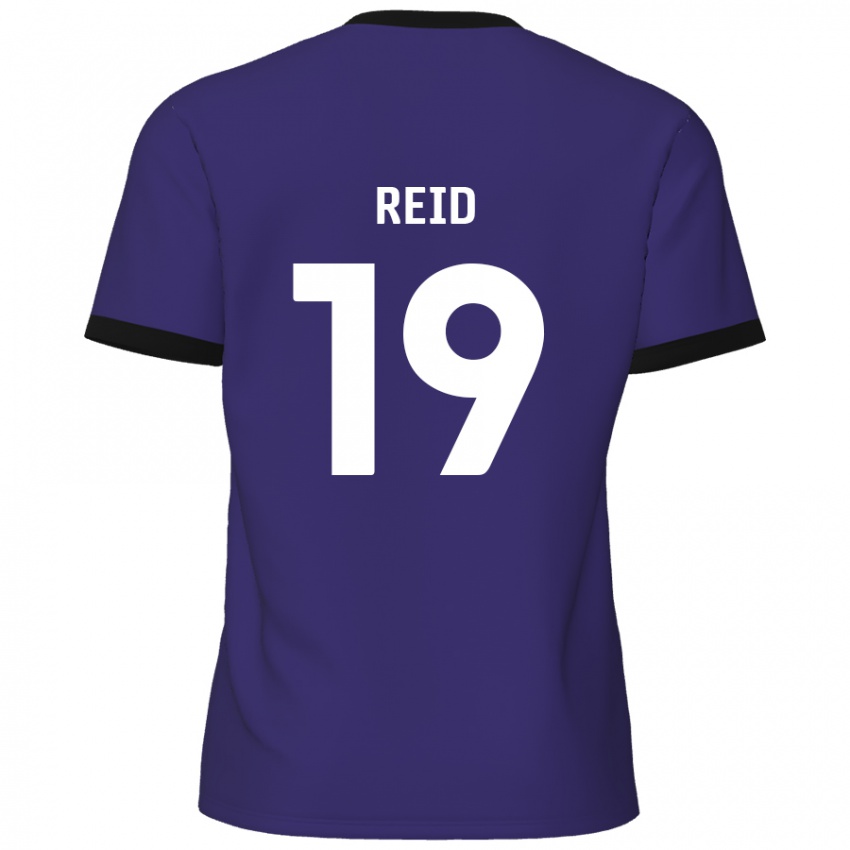 Kinderen Jamie Reid #19 Paars Uitshirt Uittenue 2024/25 T-Shirt