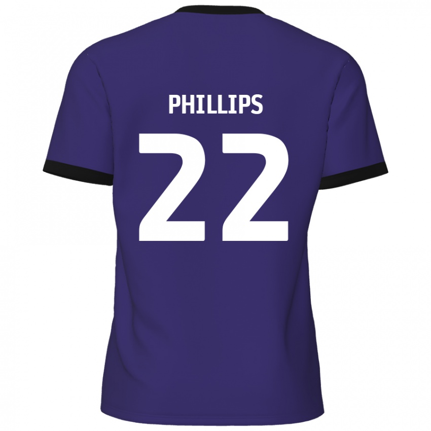 Kinderen Daniel Phillips #22 Paars Uitshirt Uittenue 2024/25 T-Shirt