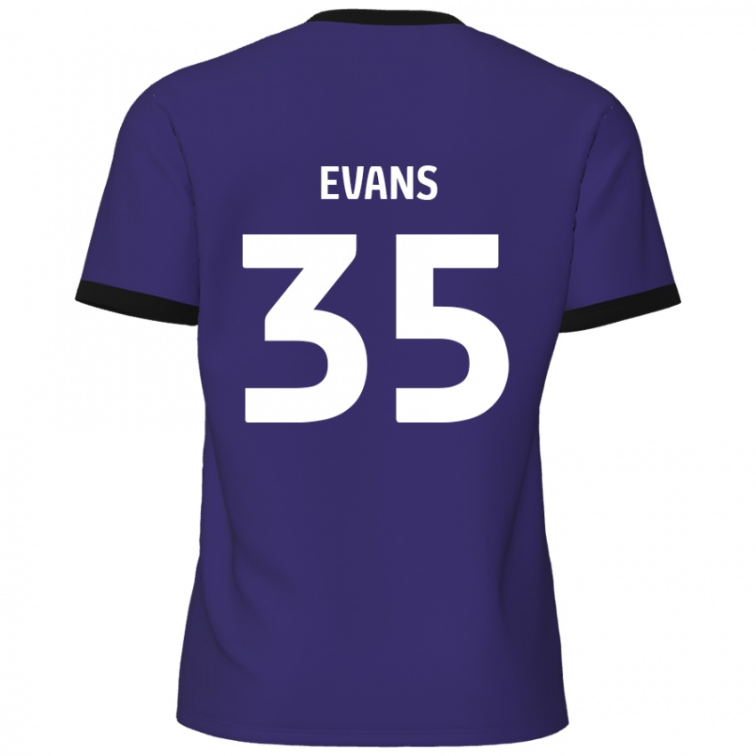 Kinderen Makise Evans #35 Paars Uitshirt Uittenue 2024/25 T-Shirt