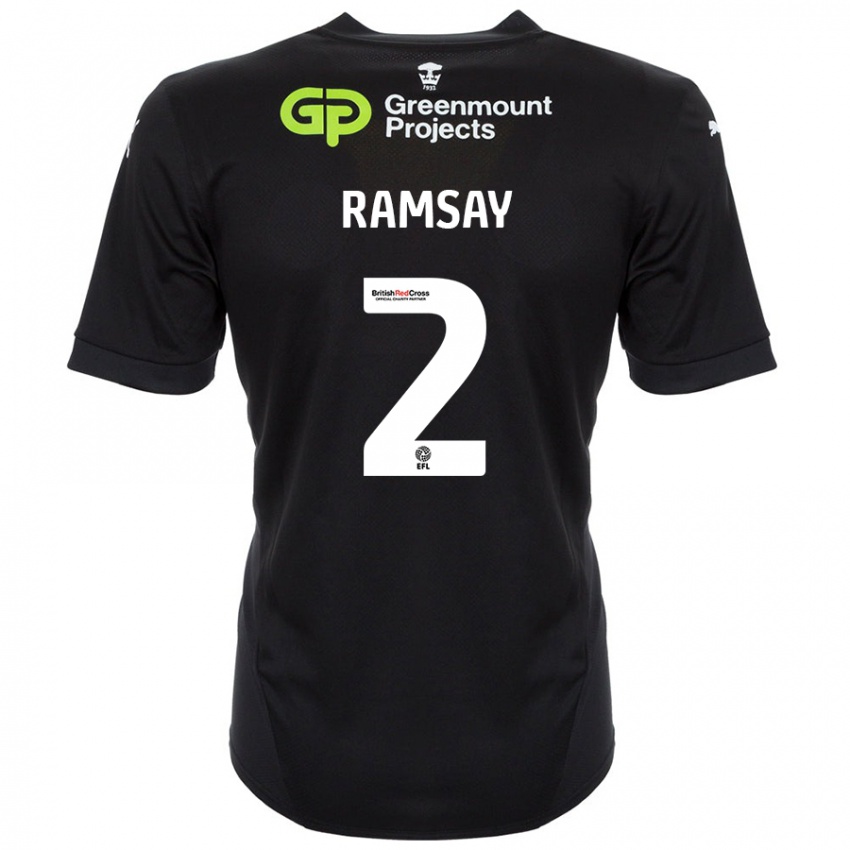 Kinderen Calvin Ramsay #2 Zwart Uitshirt Uittenue 2024/25 T-Shirt