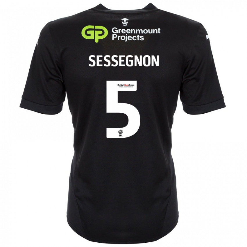 Kinderen Steven Sessegnon #5 Zwart Uitshirt Uittenue 2024/25 T-Shirt