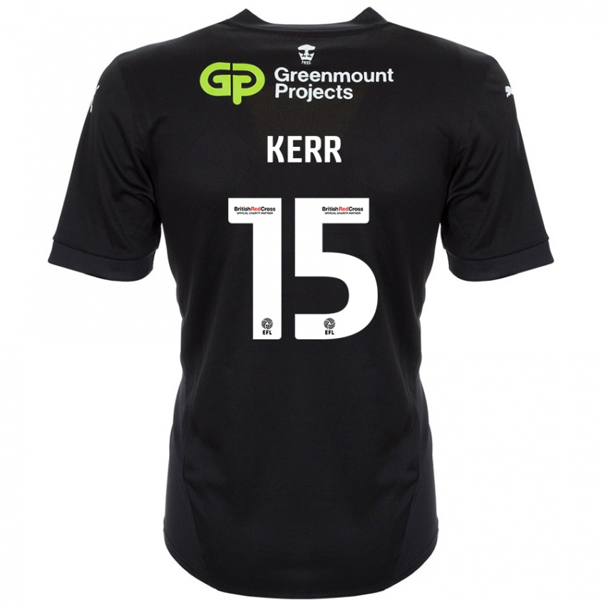 Kinderen Jason Kerr #15 Zwart Uitshirt Uittenue 2024/25 T-Shirt