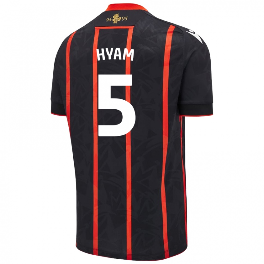 Kinderen Dominic Hyam #5 Zwart Rood Uitshirt Uittenue 2024/25 T-Shirt