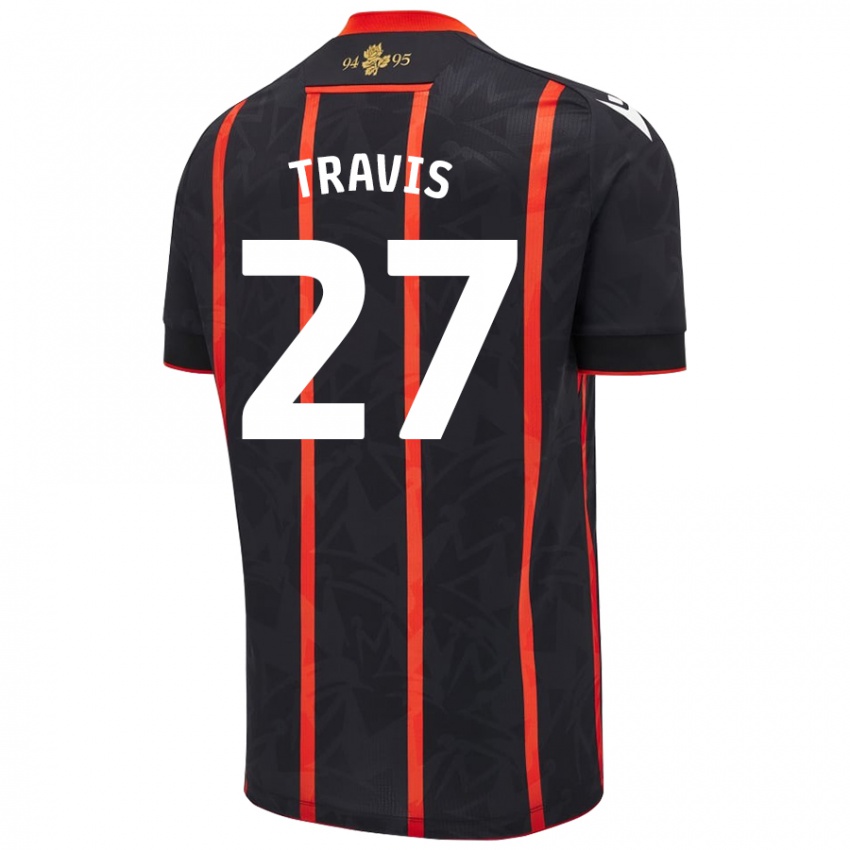 Kinderen Lewis Travis #27 Zwart Rood Uitshirt Uittenue 2024/25 T-Shirt