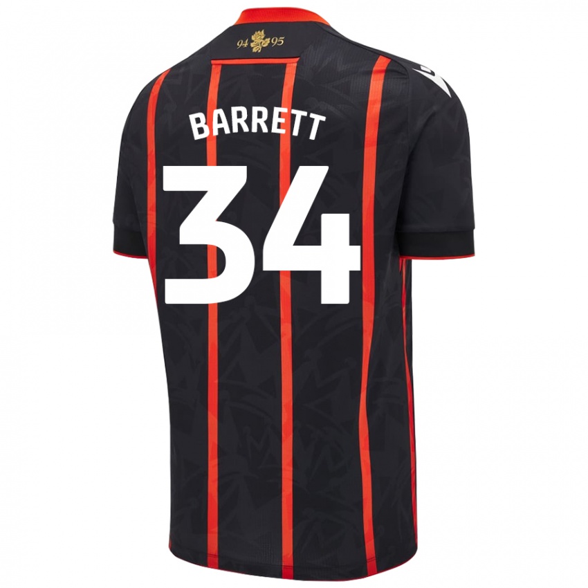 Kinderen Jack Barrett #34 Zwart Rood Uitshirt Uittenue 2024/25 T-Shirt