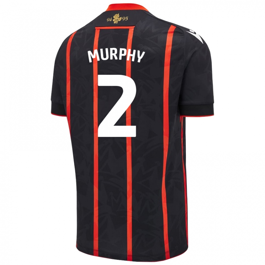 Kinderen Niamh Murphy #2 Zwart Rood Uitshirt Uittenue 2024/25 T-Shirt