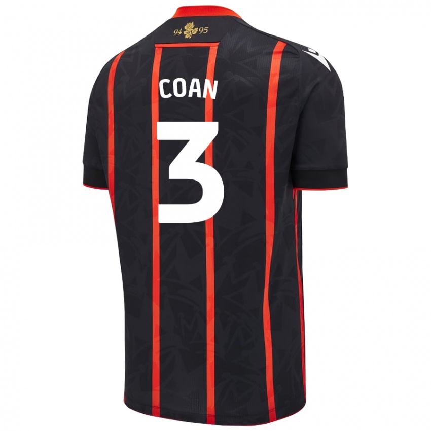 Kinderen Hannah Coan #3 Zwart Rood Uitshirt Uittenue 2024/25 T-Shirt