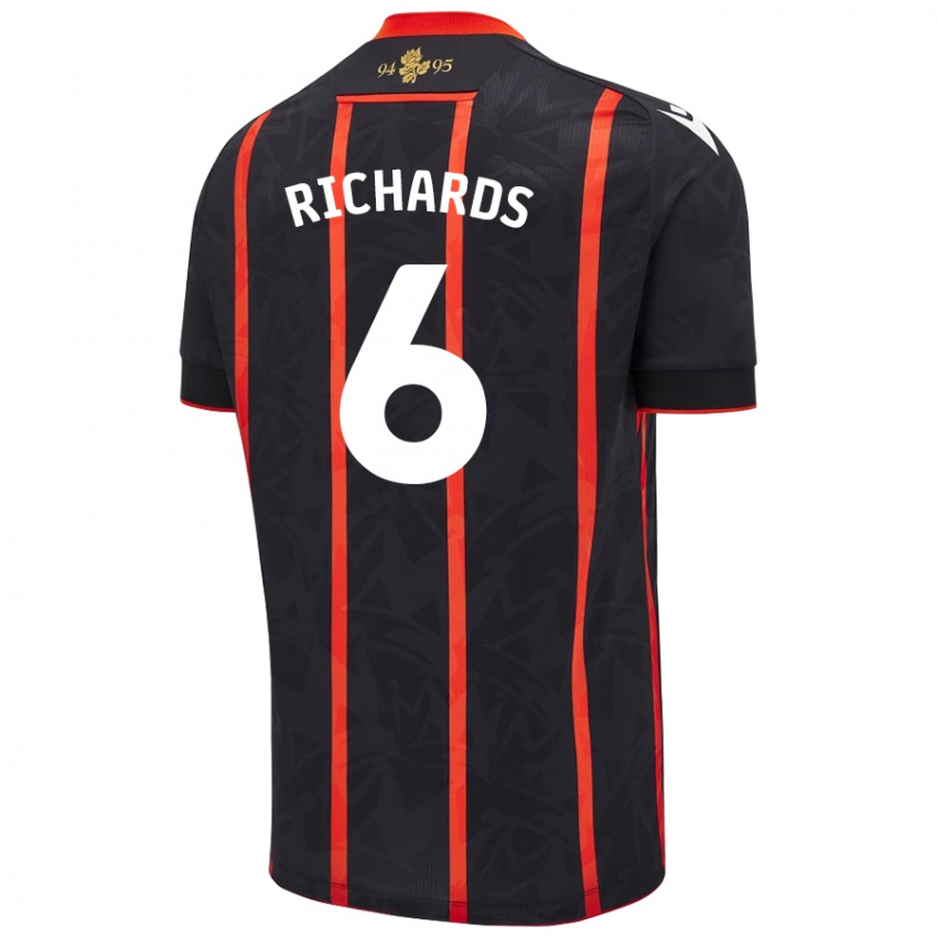 Kinderen Jade Richards #6 Zwart Rood Uitshirt Uittenue 2024/25 T-Shirt