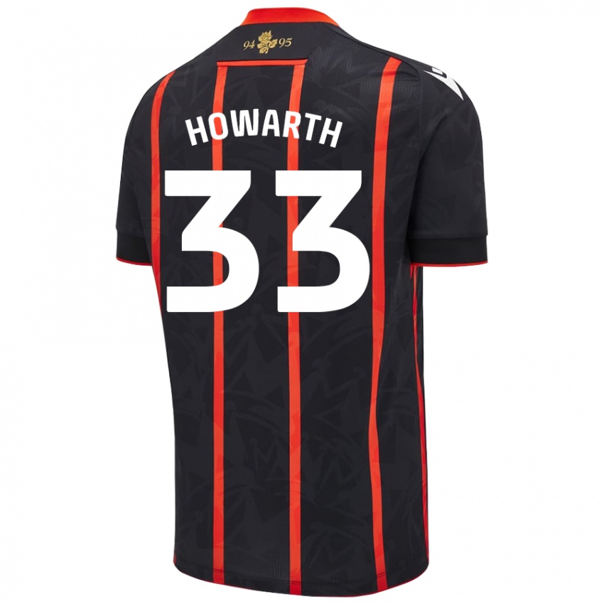 Kinderen Taylor Howarth #33 Zwart Rood Uitshirt Uittenue 2024/25 T-Shirt