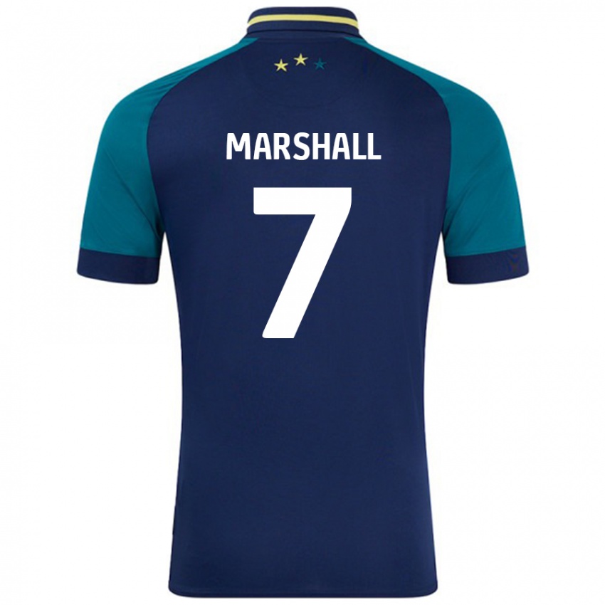 Kinderen Callum Marshall #7 Marineblauw Donkergroen Uitshirt Uittenue 2024/25 T-Shirt