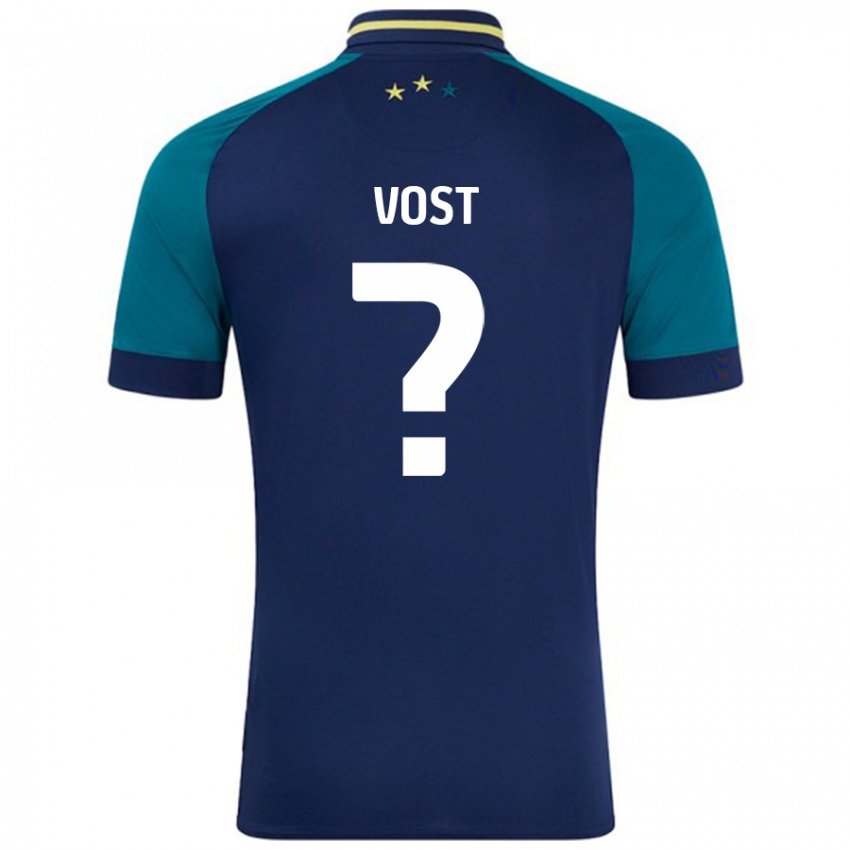 Kinderen Daniel Vost #0 Marineblauw Donkergroen Uitshirt Uittenue 2024/25 T-Shirt