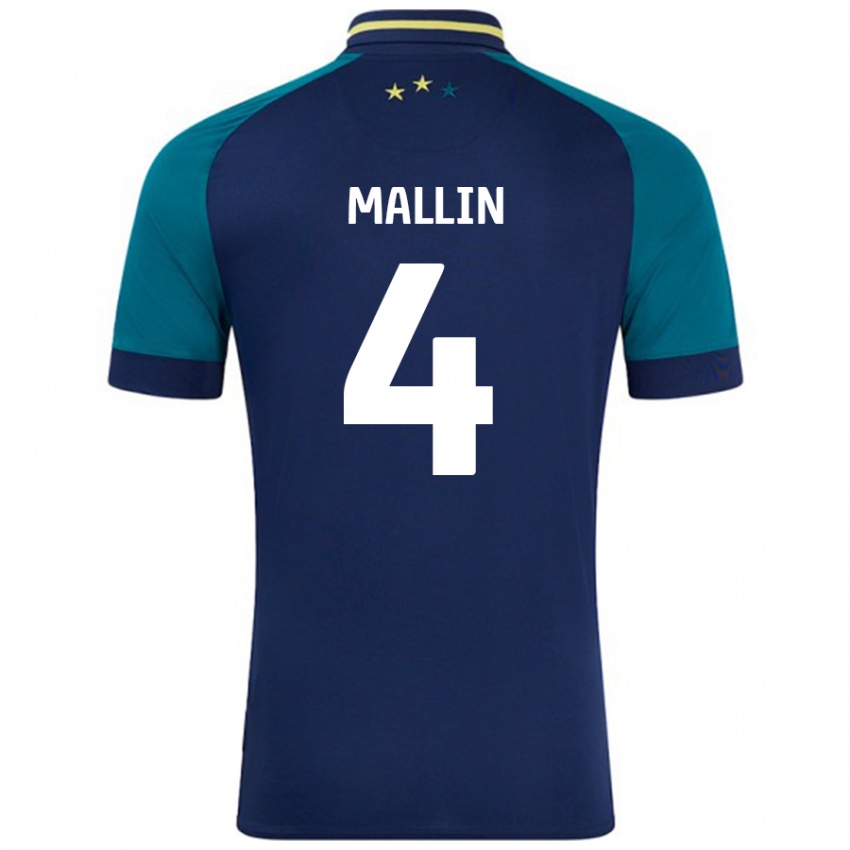 Kinderen Kate Mallin #4 Marineblauw Donkergroen Uitshirt Uittenue 2024/25 T-Shirt