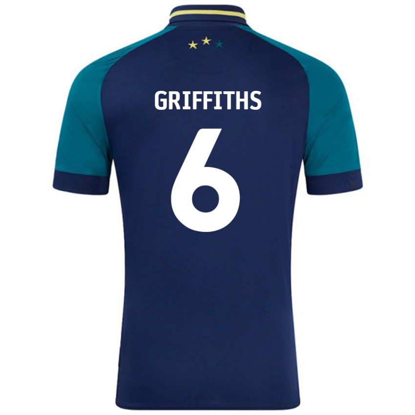 Kinderen Lauren Griffiths #6 Marineblauw Donkergroen Uitshirt Uittenue 2024/25 T-Shirt