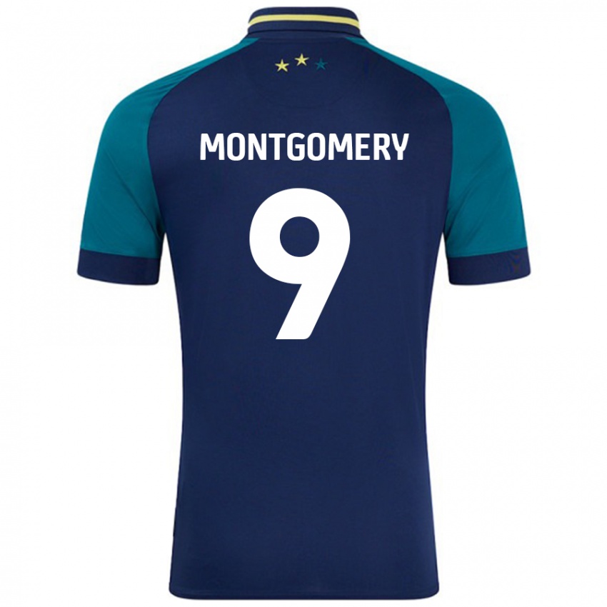 Kinderen Ria Montgomery #9 Marineblauw Donkergroen Uitshirt Uittenue 2024/25 T-Shirt