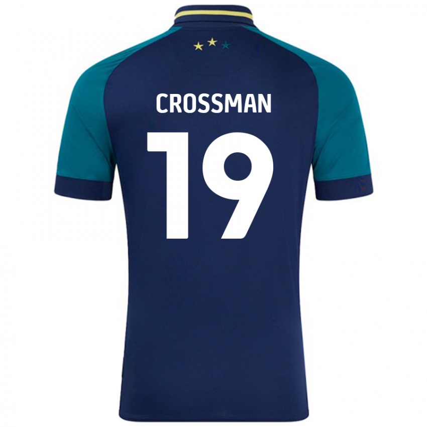 Kinderen Paige Crossman #19 Marineblauw Donkergroen Uitshirt Uittenue 2024/25 T-Shirt