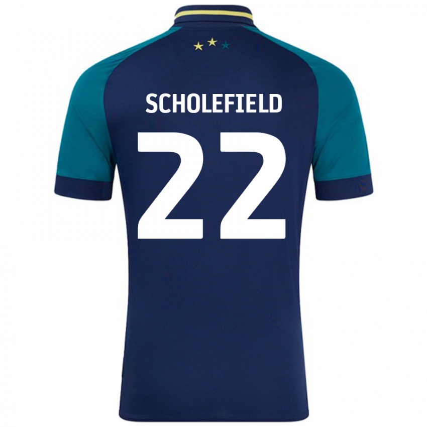 Kinderen Lois Scholefield #22 Marineblauw Donkergroen Uitshirt Uittenue 2024/25 T-Shirt