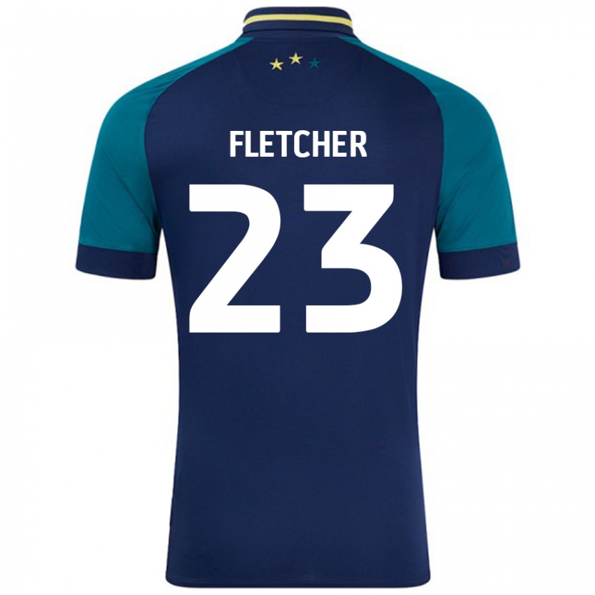 Kinderen Serena Fletcher #23 Marineblauw Donkergroen Uitshirt Uittenue 2024/25 T-Shirt