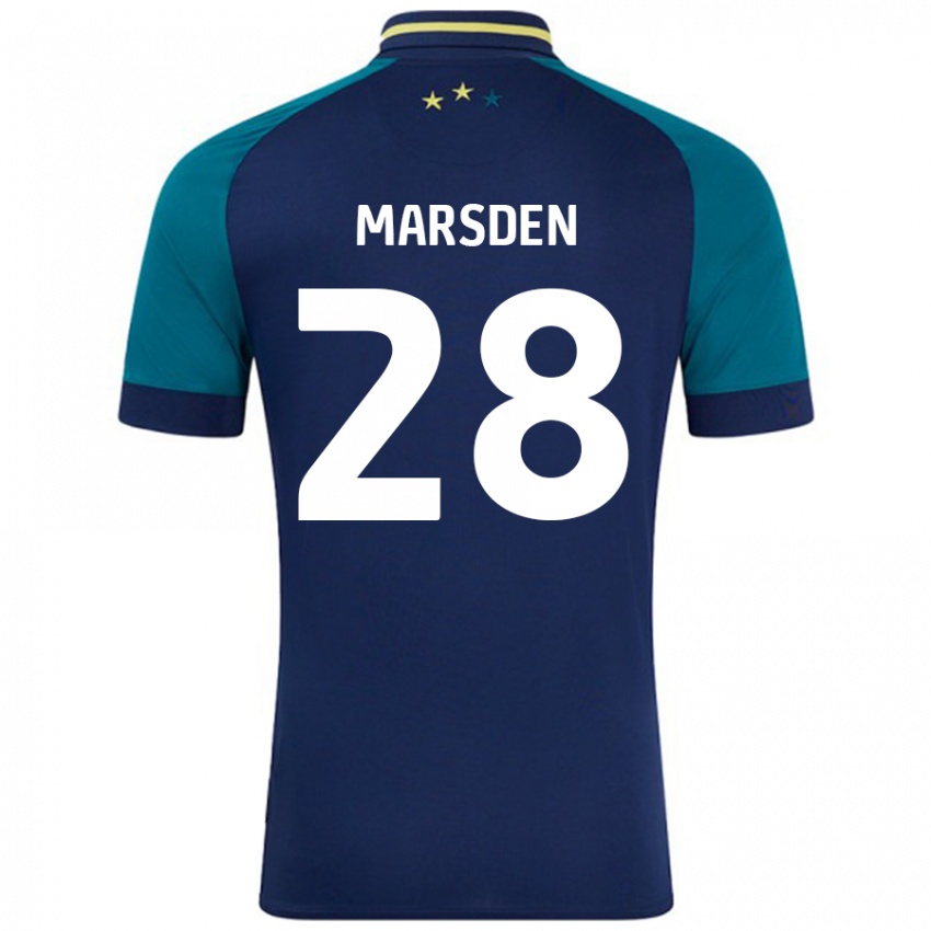 Kinderen Brooke Marsden #28 Marineblauw Donkergroen Uitshirt Uittenue 2024/25 T-Shirt