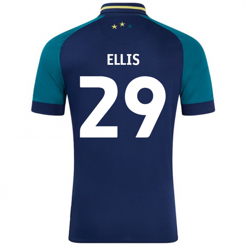 Kinderen Molly Ellis #29 Marineblauw Donkergroen Uitshirt Uittenue 2024/25 T-Shirt