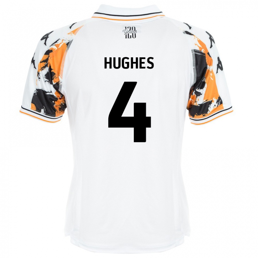 Kinderen Charlie Hughes #4 Wit Uitshirt Uittenue 2024/25 T-Shirt