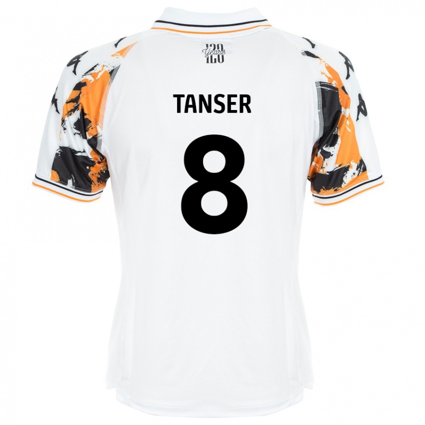 Kinderen Ellie Tanser #8 Wit Uitshirt Uittenue 2024/25 T-Shirt