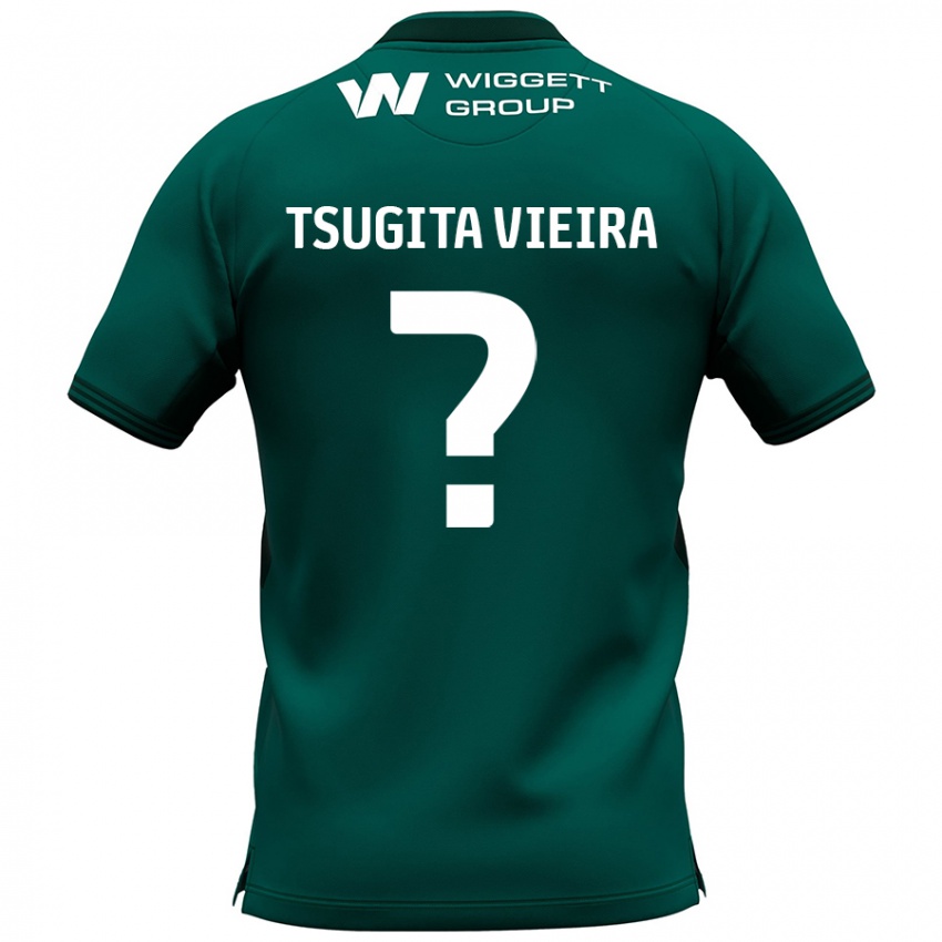 Kinderen Sacha Tsugita Vieira #0 Groen Uitshirt Uittenue 2024/25 T-Shirt